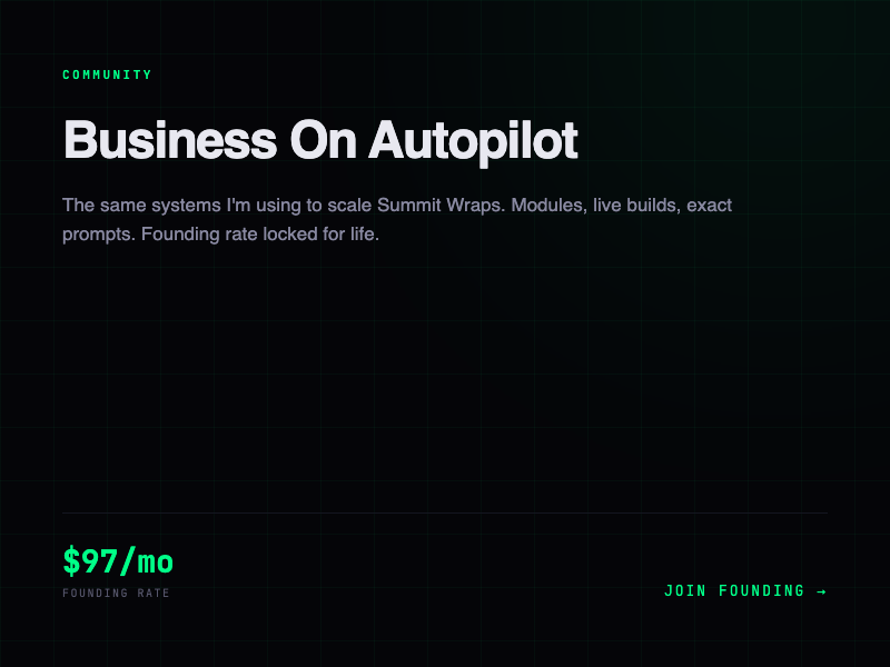 Business On Autopilot community — $97/mo founding rate